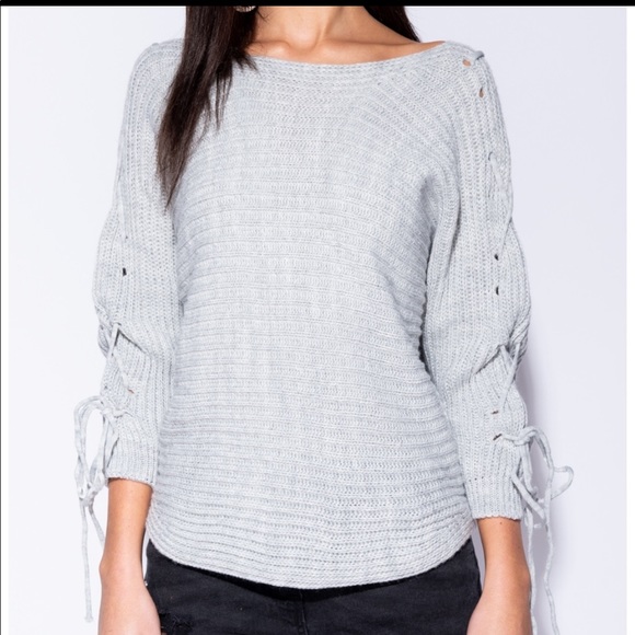 Bundle Only! Silver, Laced & Ribbed Sweater - Picture 2 of 4